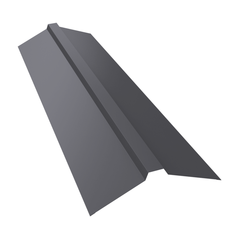 Планка конька прямоугольного 115х30х115 0,5 Satin с пленкой RAL 7004 сигнальный серый (3м)