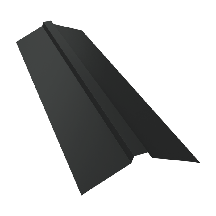 Планка конька прямоугольного 115х30х115 0,5 Satin с пленкой RAL 7016 антрацитово-серый (2м)