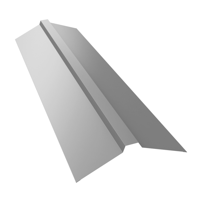 Планка конька прямоугольного 115х30х115 0,5 Satin с пленкой RAL 9003 сигнальный белый (2м)