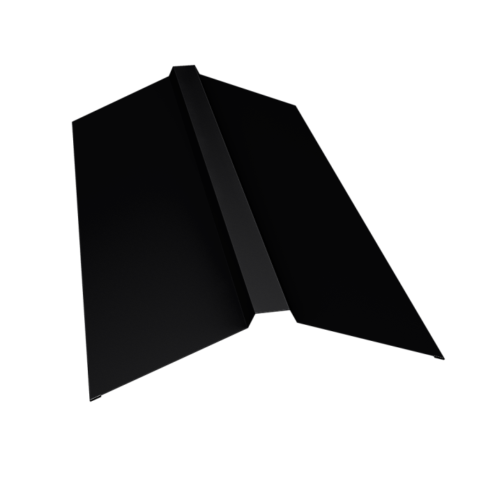 Планка конька прямоугольного 150х30х150 0,45 Drap TX RAL 9005 черный (2м)