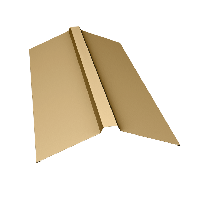 Планка конька прямоугольного 150х30х150 0,45 PE с пленкой RAL 1014 слоновая кость (3м)