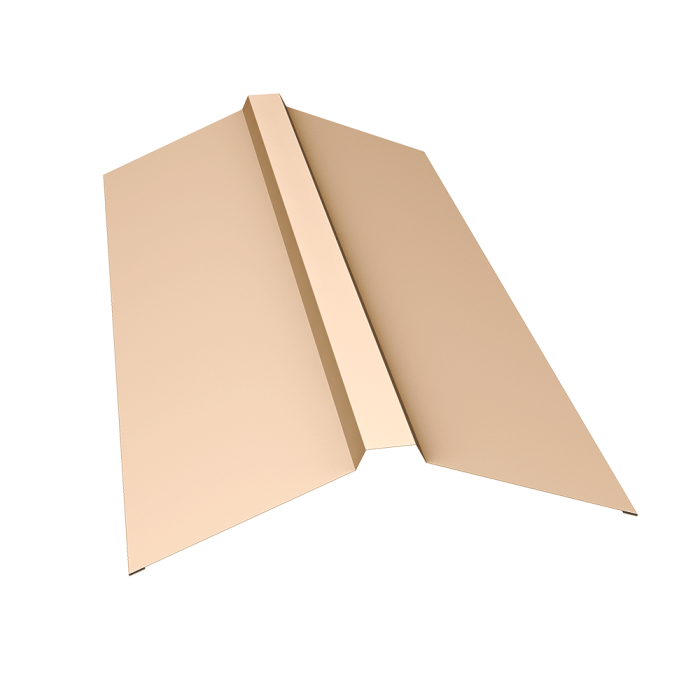 Планка конька прямоугольного 150х30х150 0,45 PE с пленкой RAL 1015 светлая слоновая кость (2м)