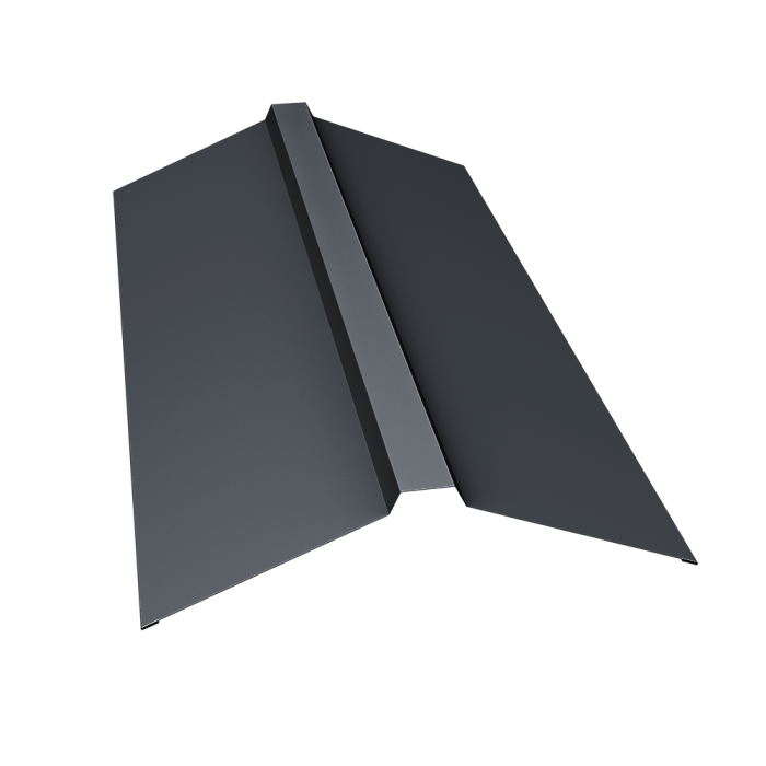 Планка конька прямоугольного 150х30х150 0,5 Satin Matt RAL 7024 мокрый асфальт (2м)