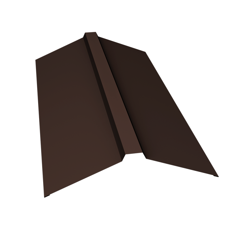 Планка конька прямоугольного 150х30х150 0,5 Satin Matt RAL 8017 шоколад (3м)