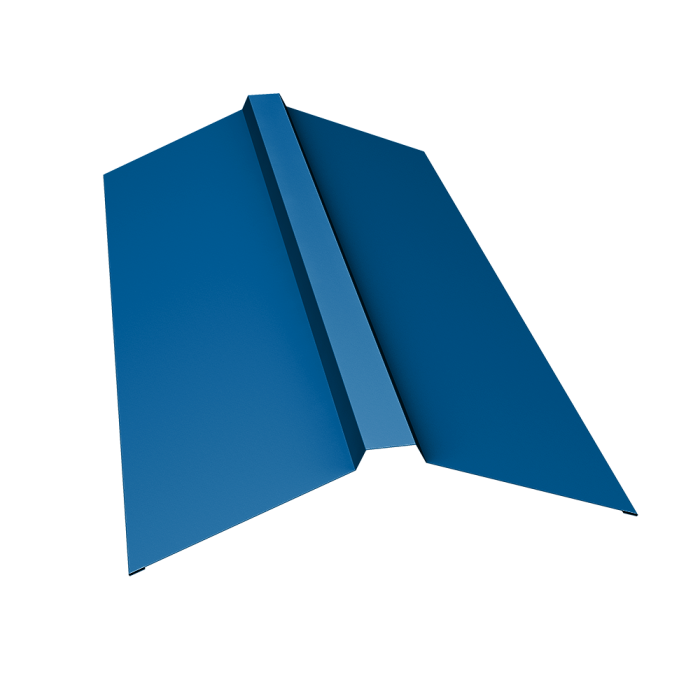 Планка конька прямоугольного 150х30х150 0,5 Satin с пленкой RAL 5005 сигнальный синий (2м)