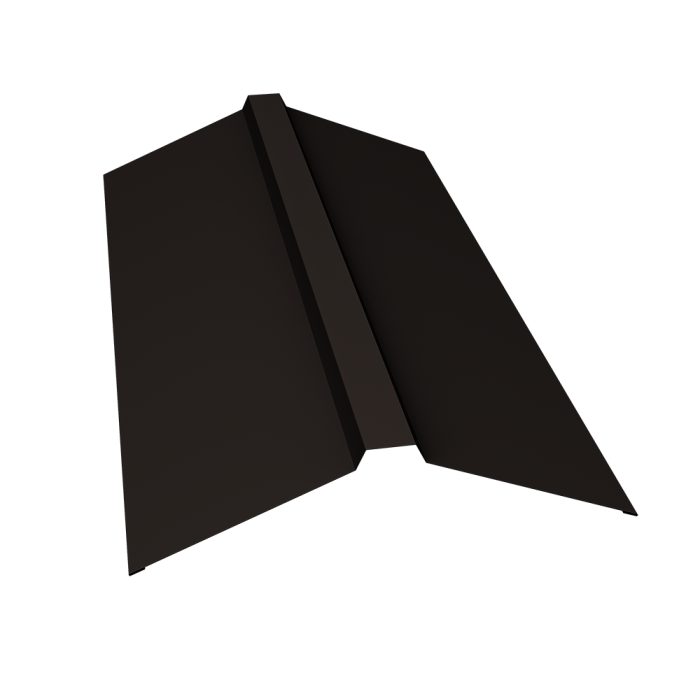 Планка конька прямоугольного 150х30х150 0,5 Satin с пленкой RR 32 темно-коричневый (3м)