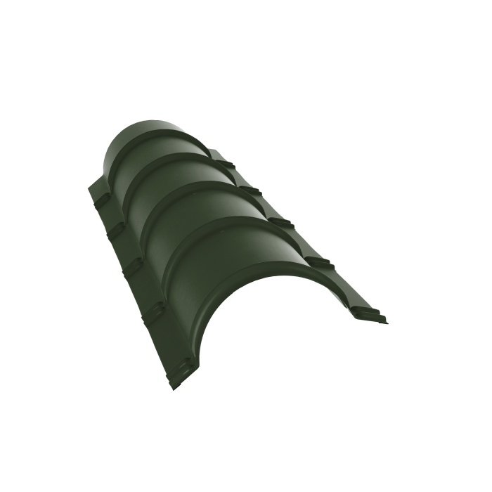 Планка малого конька полукруглого 0,5 Satin Matt TX RAL 6020 хромовая зелень (1,97м)