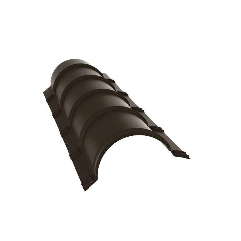 Планка малого конька полукруглого 0,5 Satin Matt TX RR 32 темно-коричневый (1,97м)