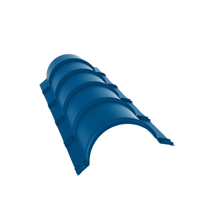 Планка малого конька полукруглого 0,5 Satin с пленкой RAL 5005 сигнальный синий (1,97м)