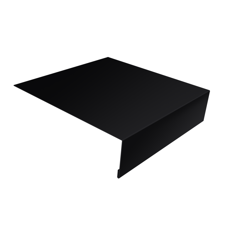 Планка лобовая/околооконная простая 190х50 0,45 Drap-double TX RAL 9005 черный (3м)