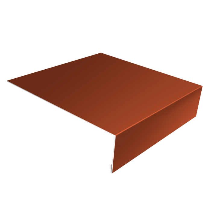 Планка лобовая/околооконная простая 190х50 0,5 Satin с пленкой RAL 8004 терракота (3м)