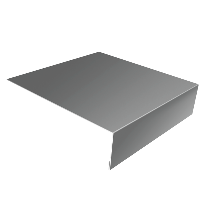 Планка лобовая/околооконная простая 190х50 0,5 Satin с пленкой RAL 9006 бело-алюминиевый (3м)