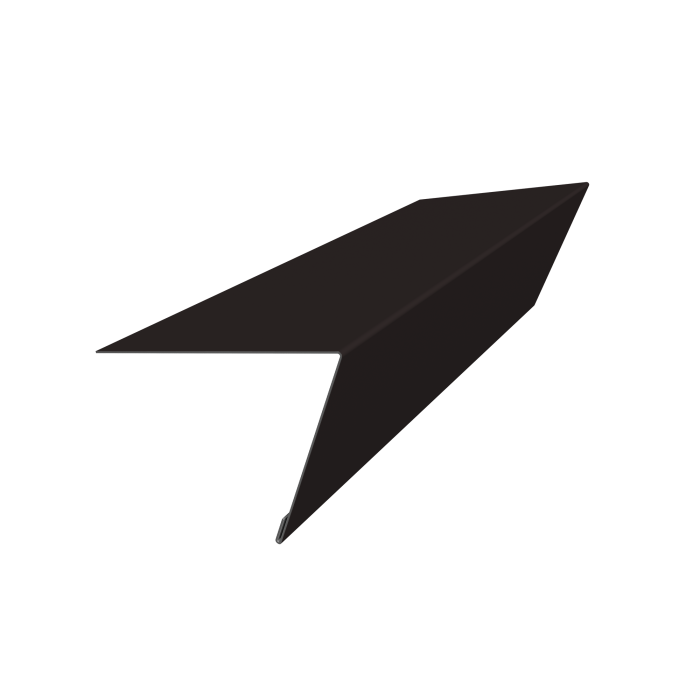 Планка капельник обратный 105х80 Фартук S16 0,5 Satin с пленкой RAL 9005 черный (2м)