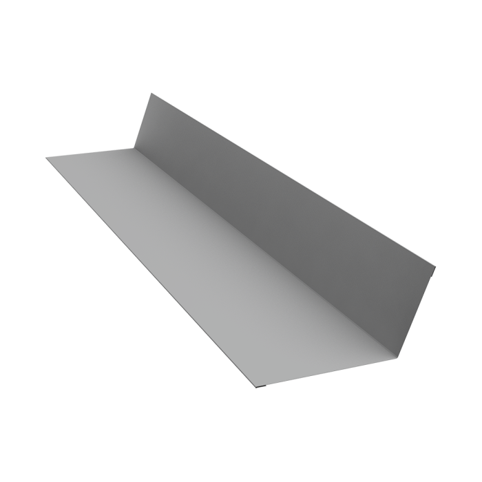 Планка примыкания 90х140 0,5 Satin с пленкой RAL 9006 бело-алюминиевый (3м)