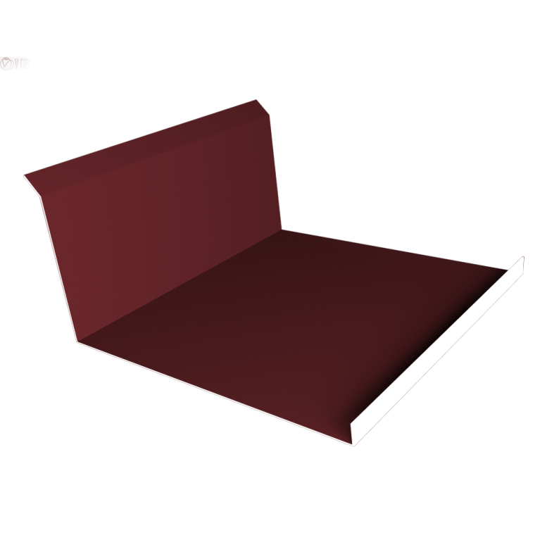 Планка примыкания нижняя 20х122х260х15 0,5 PE с пленкой RAL 3005 красное вино (2м)