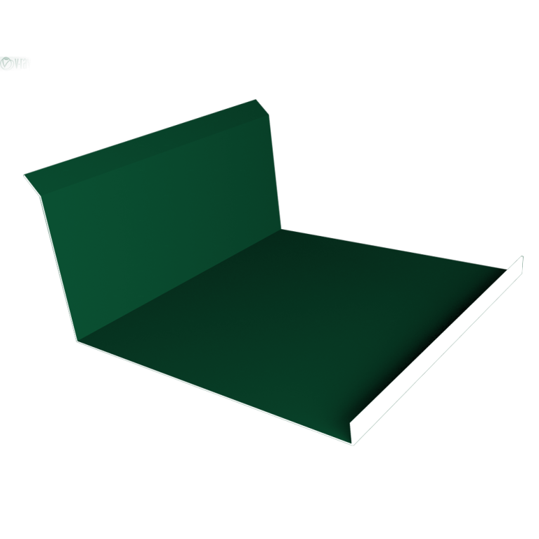 Планка примыкания нижняя 20х122х260х15 0,5 PE с пленкой RAL 6005 зеленый мох (3м)