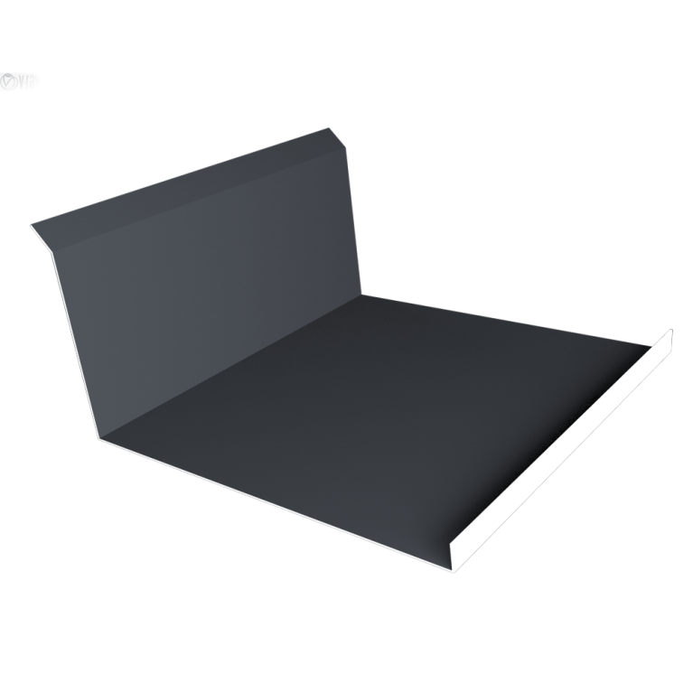 Планка примыкания нижняя 20х122х260х15 0,5 PE с пленкой RAL 7024 мокрый асфальт (2м)