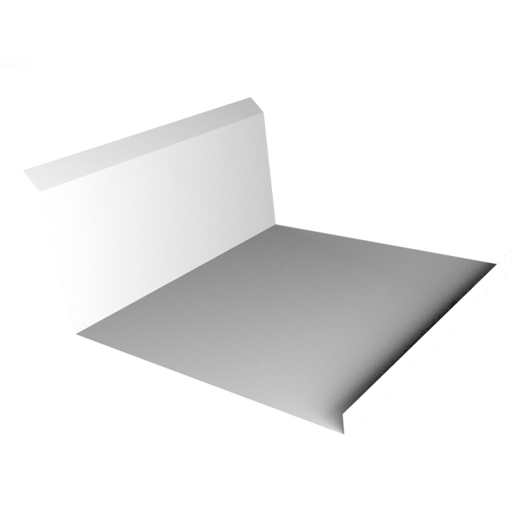 Планка примыкания нижняя 20х122х260х15 0,5 PE с пленкой RAL 9003 сигнальный белый (2м)