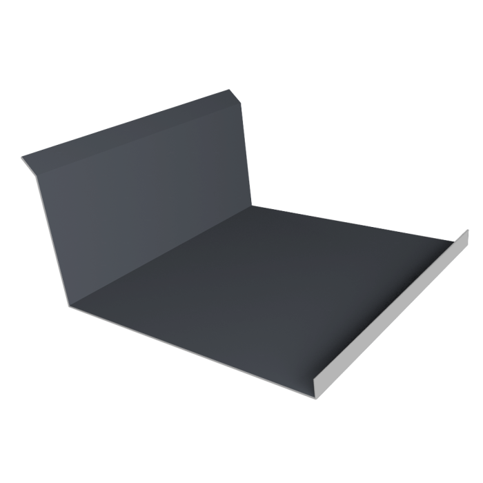 Планка примыкания нижняя 20х122х260х15 0,5 Satin Matt RAL 7024 мокрый асфальт (3м)