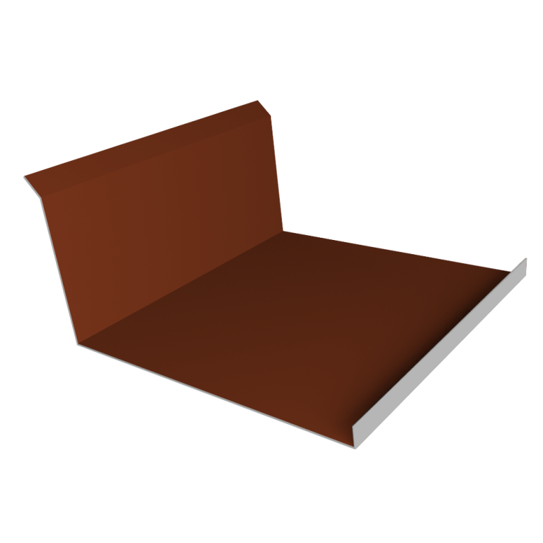 Планка примыкания нижняя 20х122х260х15 0,5 Satin с пленкой RAL 3009 оксидно-красный (2м)