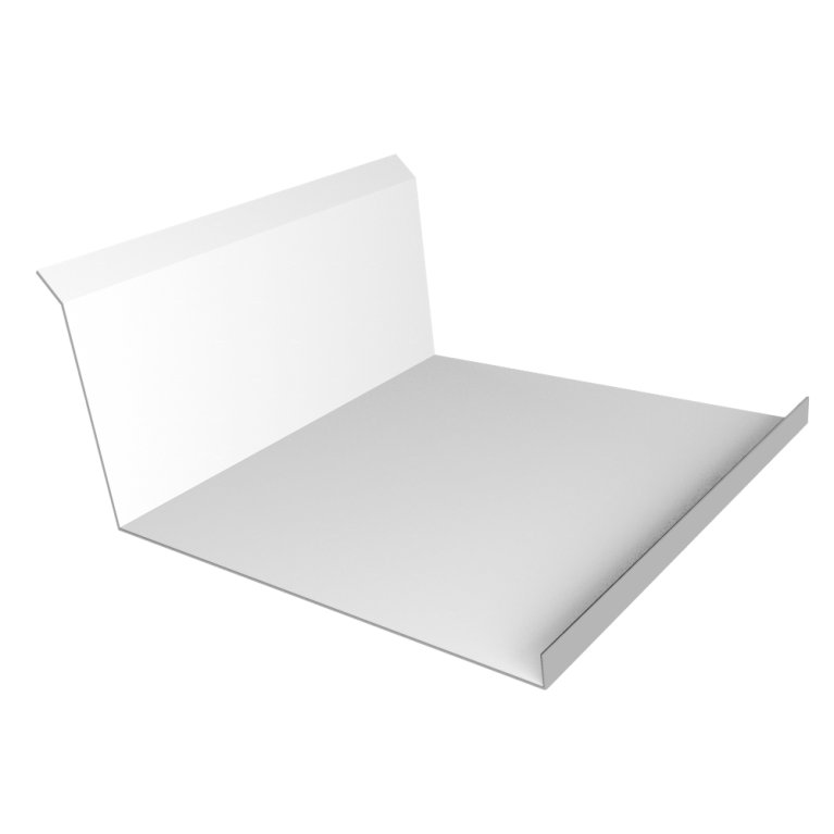 Планка примыкания нижняя 20х122х260х15 0,5 Satin с пленкой RAL 9003 сигнальный белый (2м)