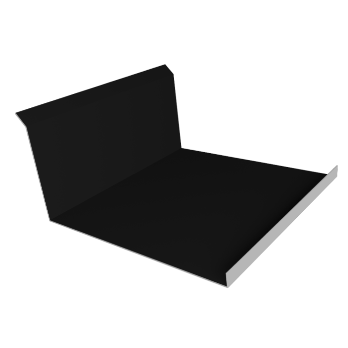 Планка примыкания нижняя 20х122х260х15 0,5 Satin с пленкой RAL 9005 черный (2м)