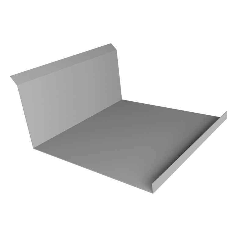 Планка примыкания нижняя 20х122х260х15 0,5 Satin с пленкой RAL 9006 бело-алюминиевый (3м)