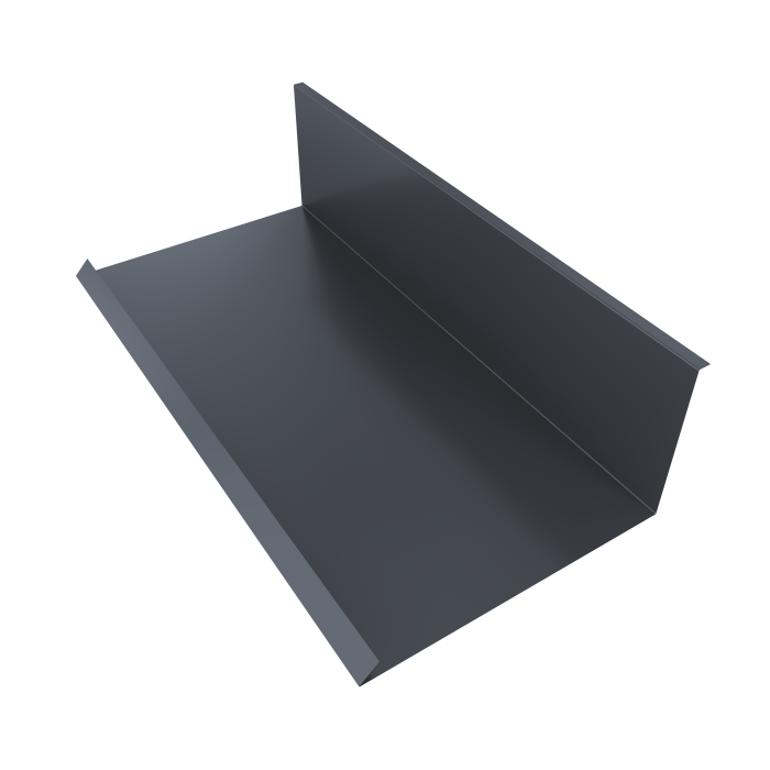 Планка примыкания нижняя к трубе 130х240 0,45 Drap-double TX RAL 7024 мокрый асфальт (3м)