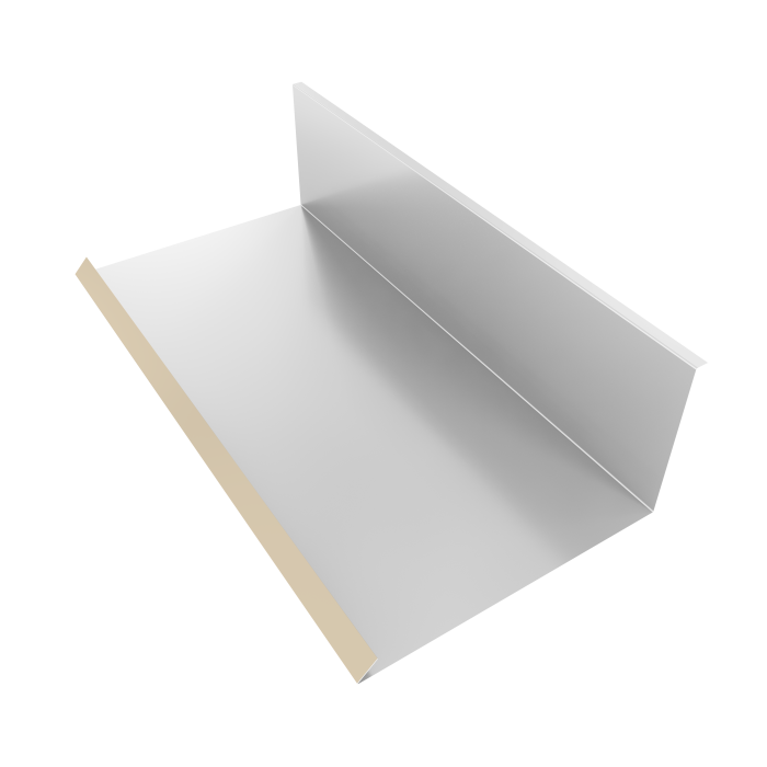Планка примыкания нижняя к трубе 130х240 0,45 PE с пленкой RAL 1015 светлая слоновая кость (3м)