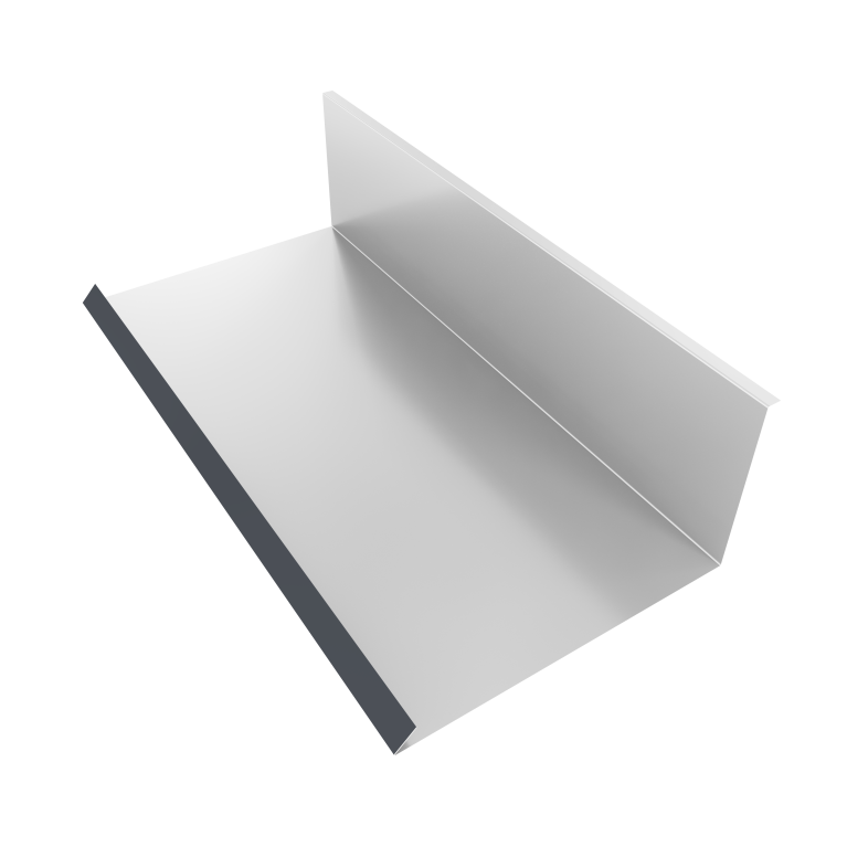 Планка примыкания нижняя к трубе 130х240 0,5 Satin Matt RAL 7024 мокрый асфальт (3м)