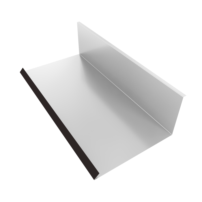 Планка примыкания нижняя к трубе 130х240 0,5 Satin Matt RAL 9005 черный (2м)