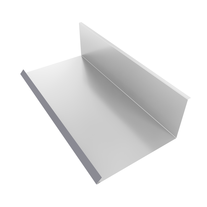 Планка примыкания нижняя к трубе 130х240 0,5 Satin с пленкой RAL 7004 сигнальный серый (2м)