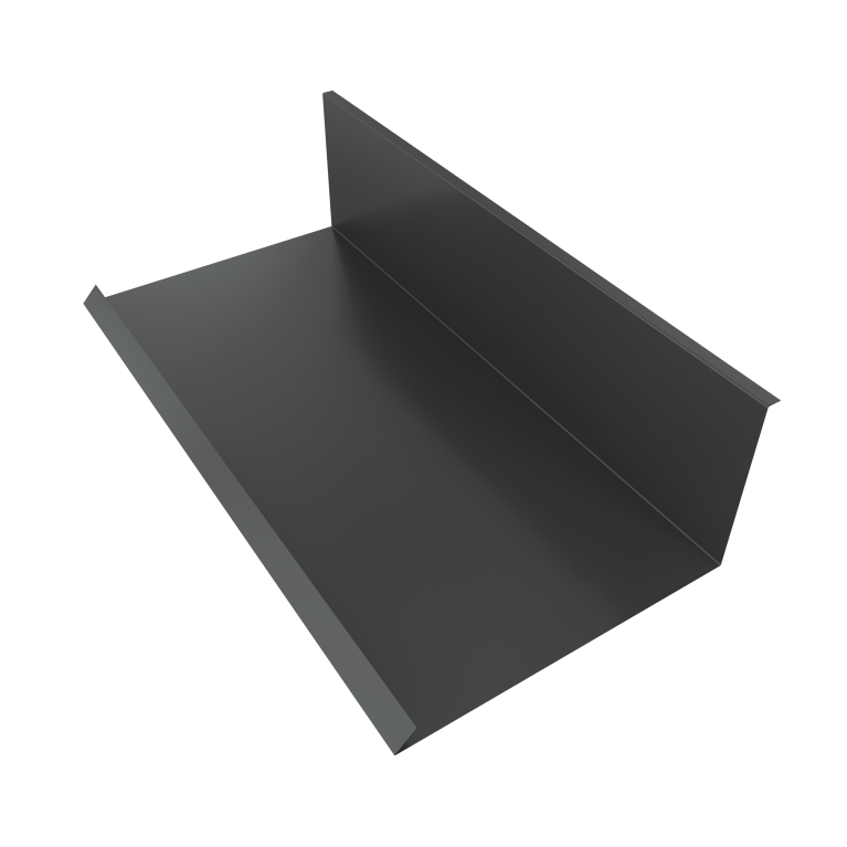 Планка примыкания нижняя к трубе 130х240 0,5 Velur X RAL 7016 антрацитово-серый (2м)