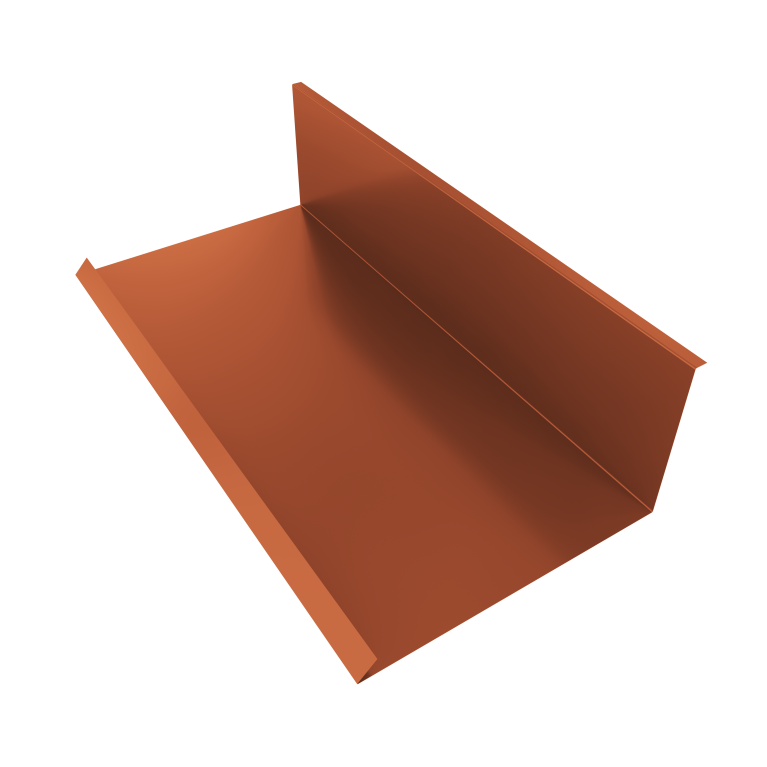 Планка примыкания нижняя к трубе 130х240 0,5 Velur X RAL 8004 терракота (2м)