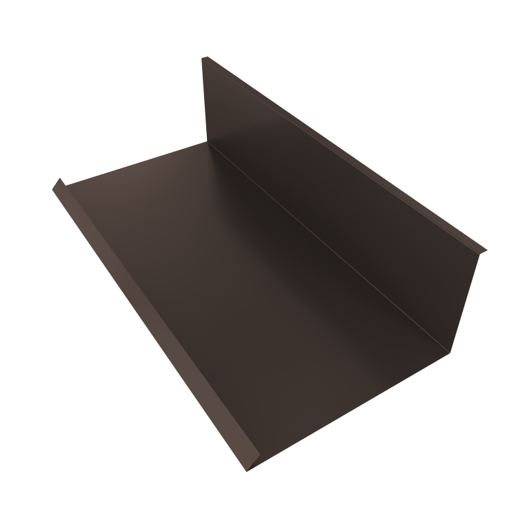 Планка примыкания нижняя к трубе 130х240 0,5 Velur X RR 32 темно-коричневый (2м)