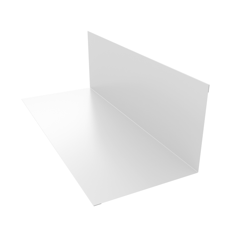 Планка примыкания верхняя к трубе 150х200 0,45 PE с пленкой RAL 9003 сигнальный белый (3м)