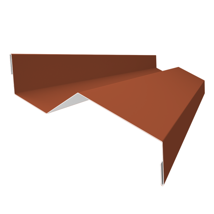 Планка примыкания внакладку 25х17х35х17 0,5 Satin с пленкой RAL 8004 терракота (2м)