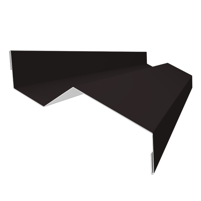 Планка примыкания внакладку 25х17х35х17 0,5 Satin с пленкой RAL 9005 черный (3м)