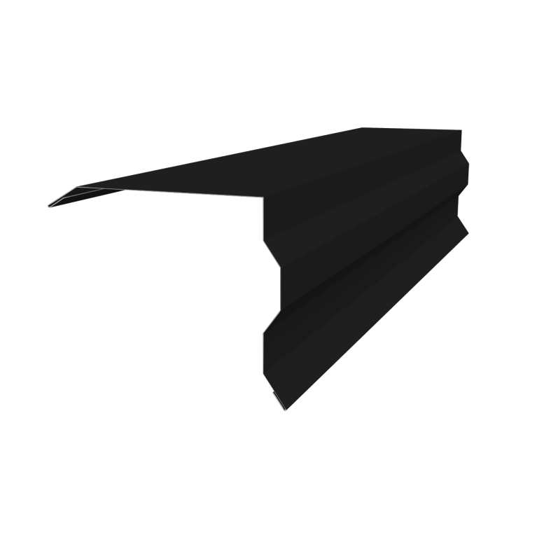 Планка торцевая фигурная 100х85 0,45 Drap-double TX RAL 9005 черный (2м)