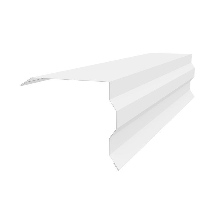 Планка торцевая фигурная 100х85 0,45 PE-Double с пленкой RAL 9003 сигнальный белый (2м)