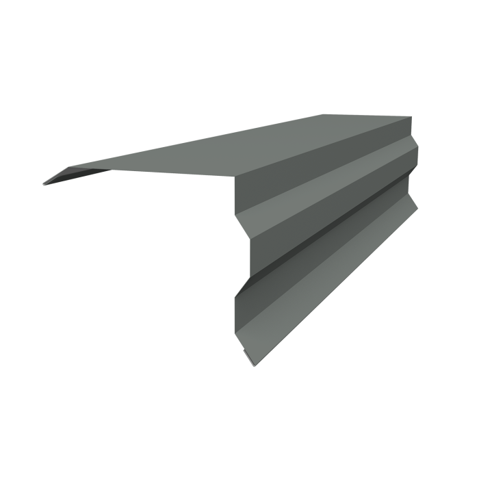 Планка торцевая фигурная 100х85 0,45 PE с пленкой RAL 7005 мышино-серый (2м)