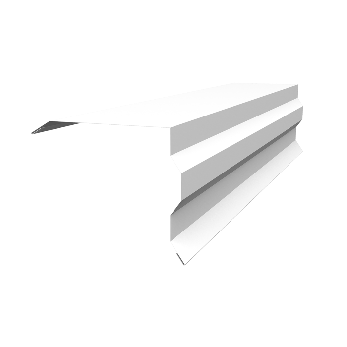 Планка торцевая фигурная 100х85 0,45 PE с пленкой RAL 9003 сигнальный белый (2м)