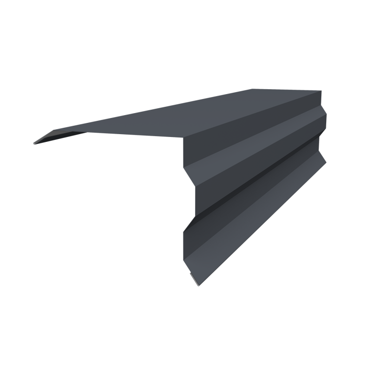 Планка торцевая фигурная 100х85 0,5 PurPro с пленкой RAL 7024 мокрый асфальт (2м)