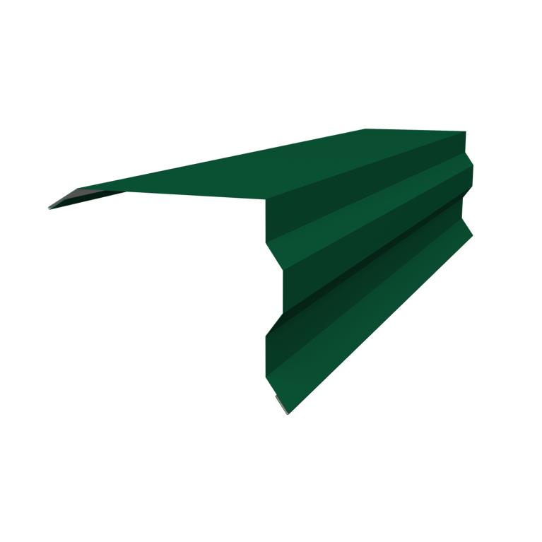 Планка торцевая фигурная 100х85 0,5 Satin с пленкой RAL 6005 зеленый мох (3м)