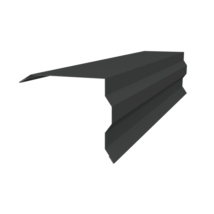 Планка торцевая фигурная 100х85 0,5 Velur X RAL 7016 антрацитово-серый (3м)