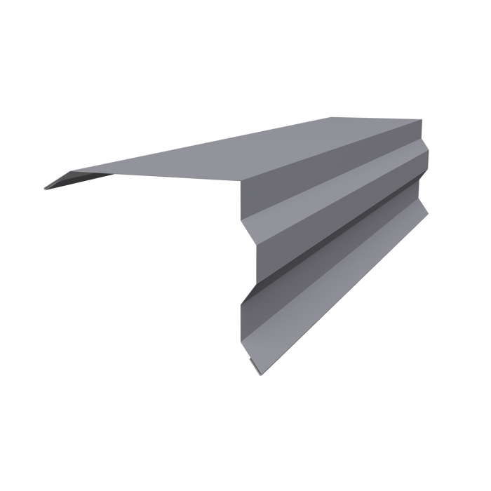 Планка торцевая фигурная 100х85 0,7 PE с пленкой RAL 7004 сигнальный серый (3м)