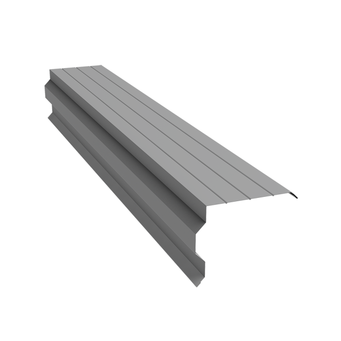 Планка торцевая фигурная 90х110 0,45 PE с пленкой RAL 9006 бело-алюминиевый (3м)