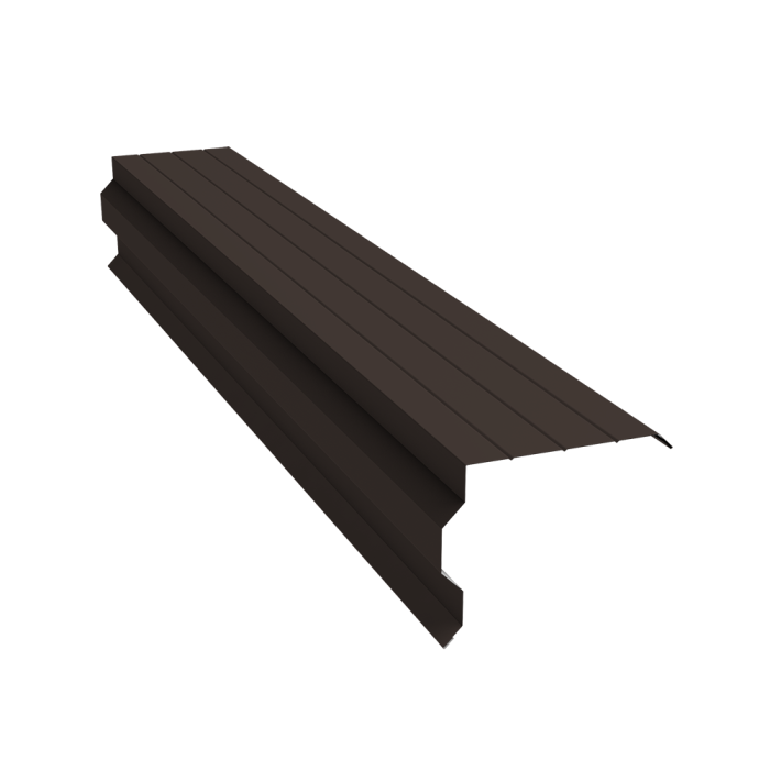 Планка торцевая фигурная 90х110 0,45 PE с пленкой RR 32 темно-коричневый (3м)