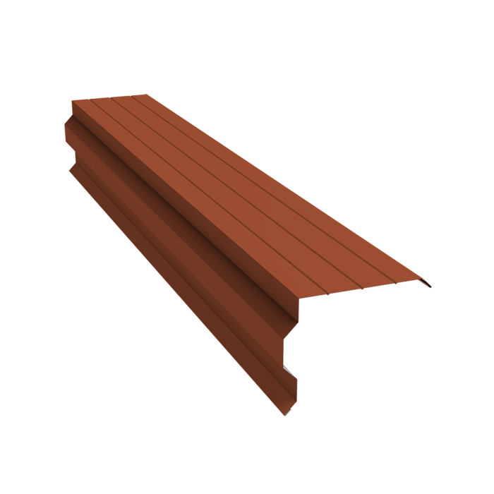 Планка торцевая фигурная 90х110 0,5 Satin Matt RAL 8004 терракота (3м)