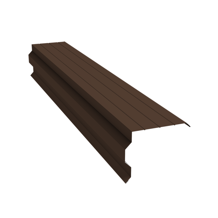 Планка торцевая фигурная 90х110 0,5 Satin Matt RAL 8017 шоколад (2м)